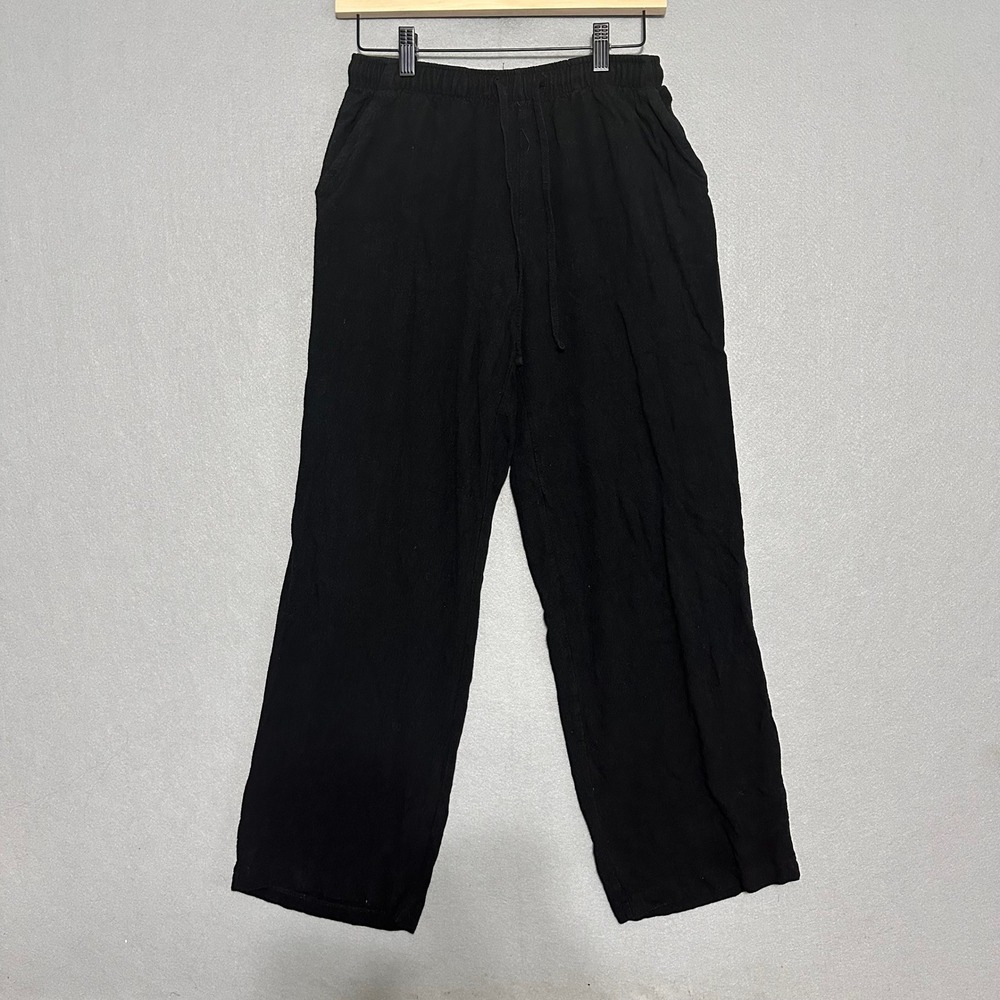 PacSun Black Linen Blend‎ Wide Leg Drawstring Pants XS RN090233